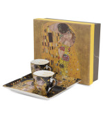 Gustav Klimt Bučinys porcelianinių puodelių rinkinys su padėkliukais