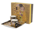 Gustav Klimt Bučinys porcelianinių puodelių rinkinys su padėkliukais