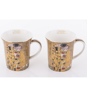 Gustav Klimt Bučinys porcelianinių puodelių kompletas su šaukšteliais